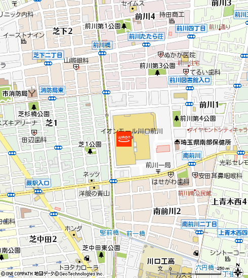イオン川口前川店付近の地図